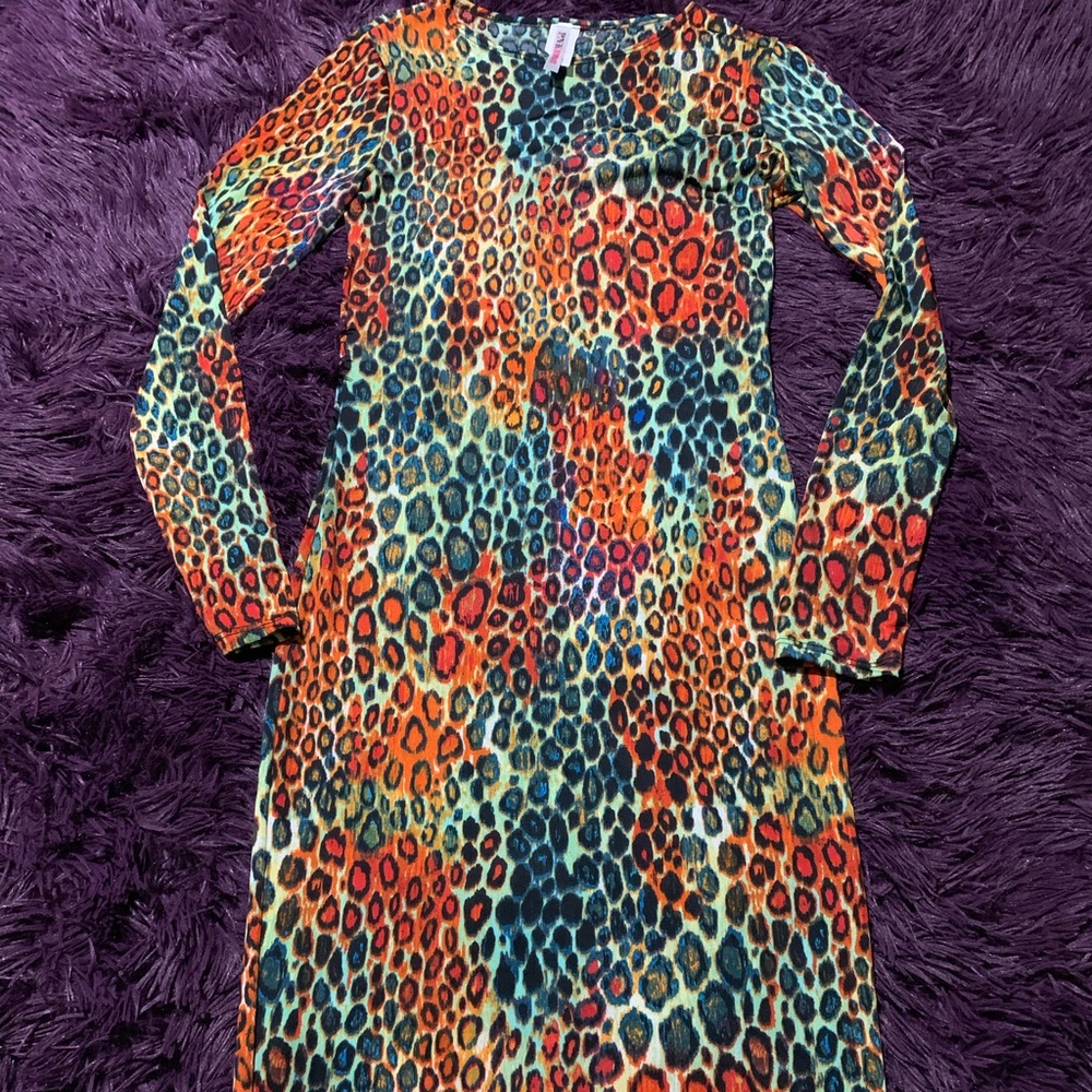 Multicolored animal print dress